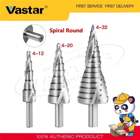 Vastar 3 Pcs HSS Step Drill Bit Set Titanium Coated Drilling Power