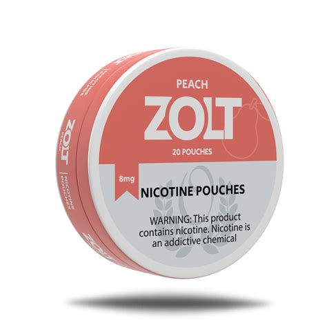 ZOLT NICOTINE POUCHES 8MG PEACH PACK OF 5 Empire Smoke Distributors