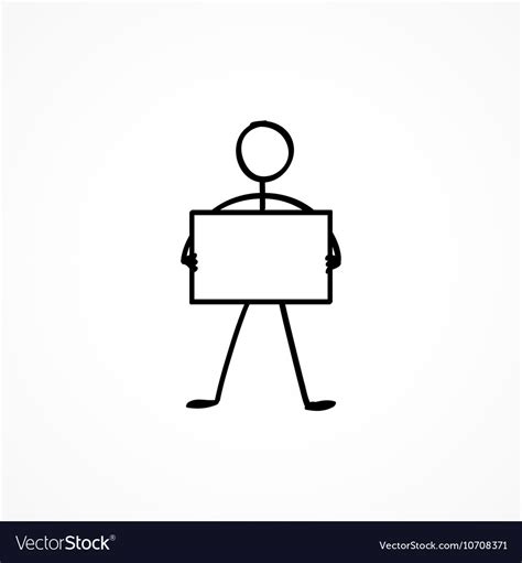 Stick Figure With A Sign Plate Royalty Free Vector Image