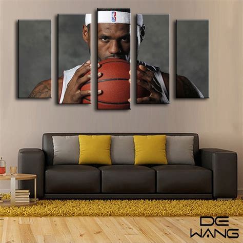 5 Panel Canvas Wall Art Nba Art Lebron James