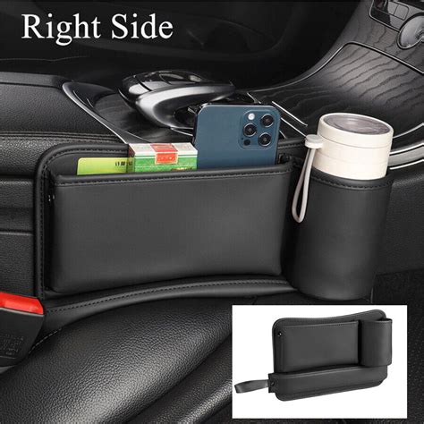 Right Pu Leather Car Console Seat Gap Catcher Crevice Organizer Box W