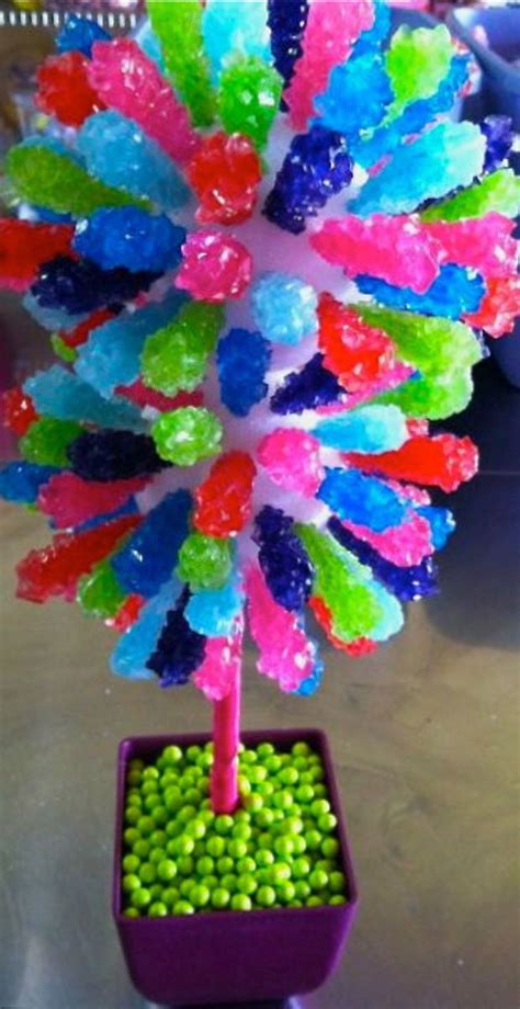 Double Rainbow Rock Candy Centerpiece Topiary Tree Candy Buffet Decor Candy Arrangement