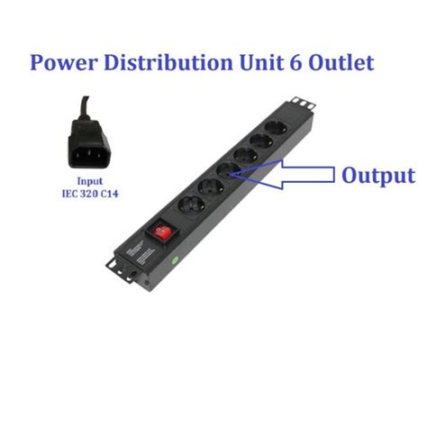 Jual Power Distribution Unit 6 Input Cord IEC320 C14 PDU Colokan Ups