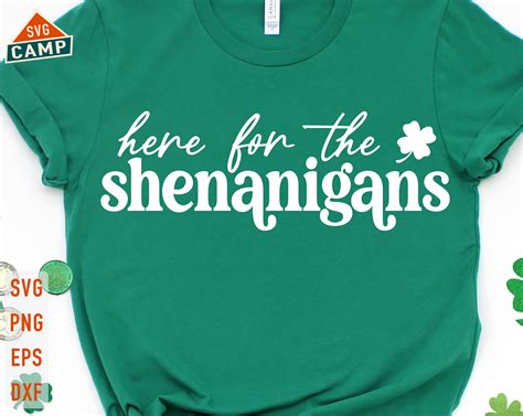 Here For The Shenanigans Svg St Patricks Day Svg Shamrock Etsy