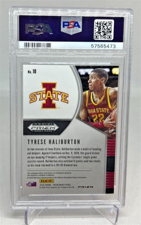 Psa Panini Prizm Draft Picks Tyrese Haliburton Rc Red