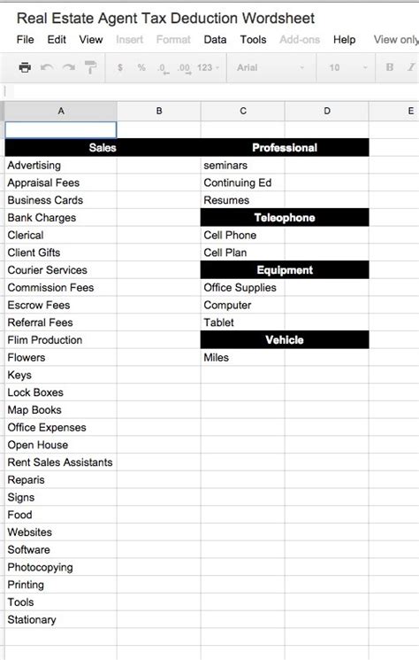 List Of Realtor Tax Deductions