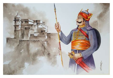 Maharana Pratap Great Warrior Hindu Art Concept Art