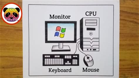 Computer Drawing How To Draw Desktop Computer Step By Step Computer