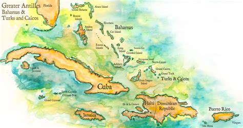 Map of the Greater Antilles