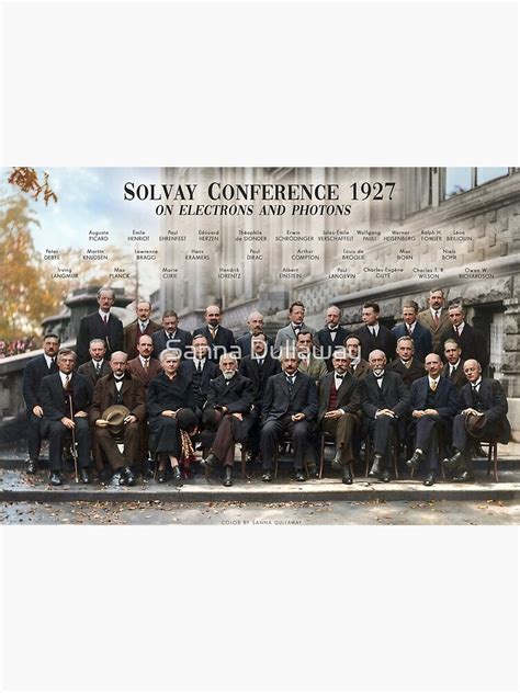 Solvay Conference 1927 poster. Einstein, Curie, Bohr and more. Canvas ...