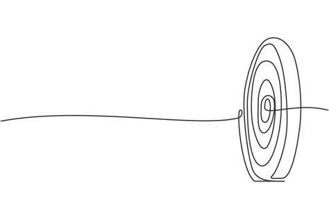 Continuous one line drawing of circle target dartboard. Focus and concentration exercise sport ...