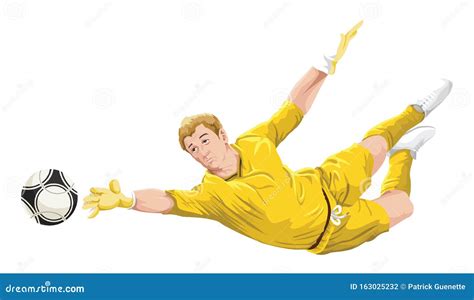 Vector Of Goalkeeper In Action Stock Vector Illustration Of Gloves