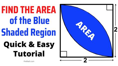 Find The Area Of The Blue Shaded Region Step By Step Tutorial Youtube