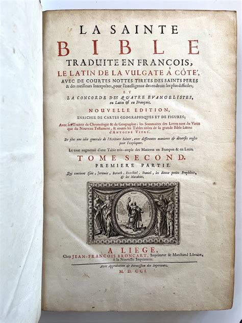 Le Maistre De Sacy La Sainte Bible Traduite En Fran Ois Le Latin De