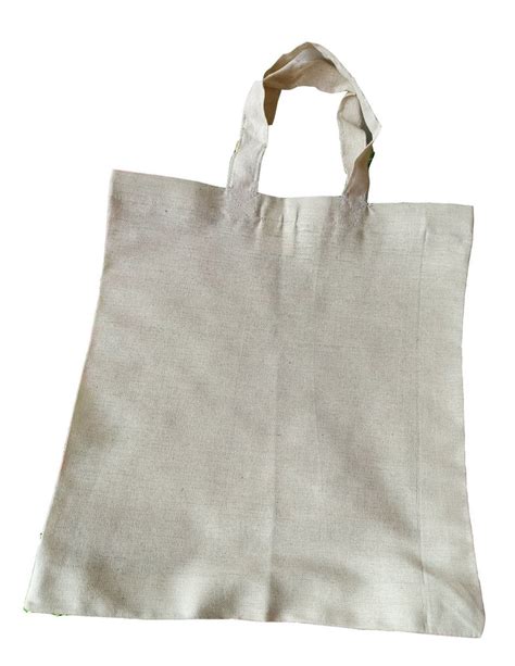 Handled Off White Plain Cotton Shopping Bag Kg Size Dimension X