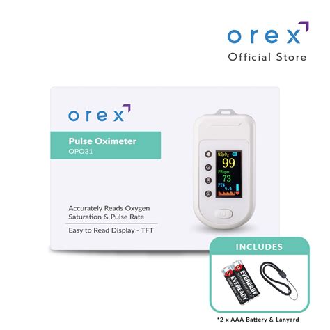 OREX Fingertip Pulse Oximeter Blood Oxygen Saturation With Pulse Rate