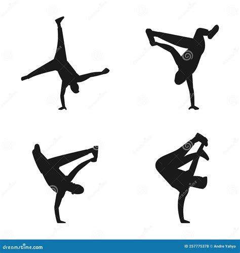 Acrobatic Dancer Silhouette Template Design Vector Icon Illustration