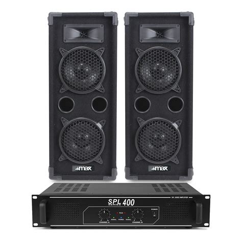 Dj Amplifier And Speaker Package Max Dual Speakers Spl