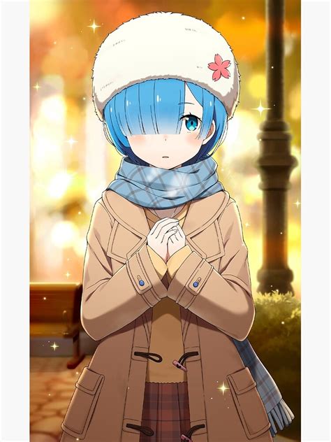 Cute Rem Adorable Waifu Kawaii Re Zero Anime Rz Girl Poster For