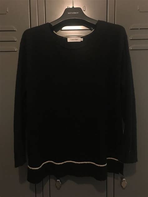 CALVIN KLEIN Schwarzer Woll Alpaka Mohair Pullover Gr S Kaufen Auf