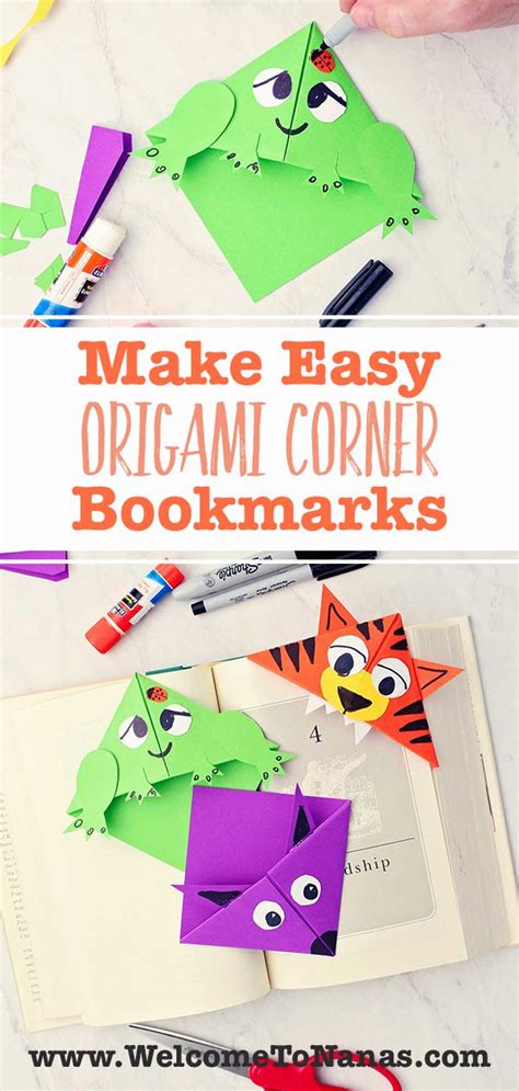 Make Easy Origami Corner Bookmarks Welcome To Nana S