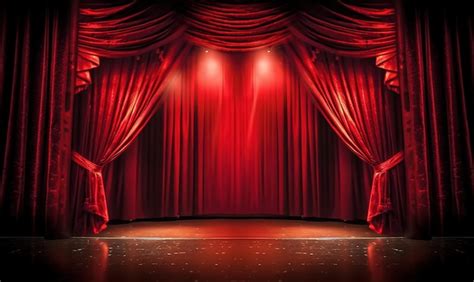 Premium Photo | A theater stage with a curtain background