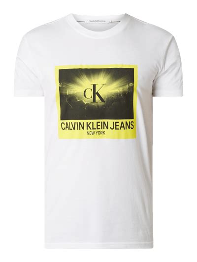 Calvin Klein Jeans T Shirt Mit Logo Print Weiß Online Kaufen