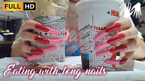 Eating Tapping With Long Nails Lora Long Nails