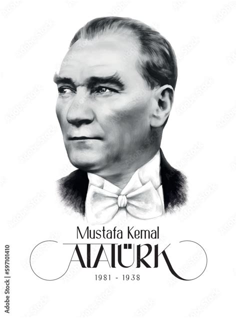 Mustafa Kemal Atatürk portrait vector design 1881 1938 founder and