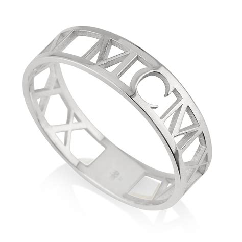 Roman Numeral Ring - Silver & Gold Custom Roman Numeral Ring