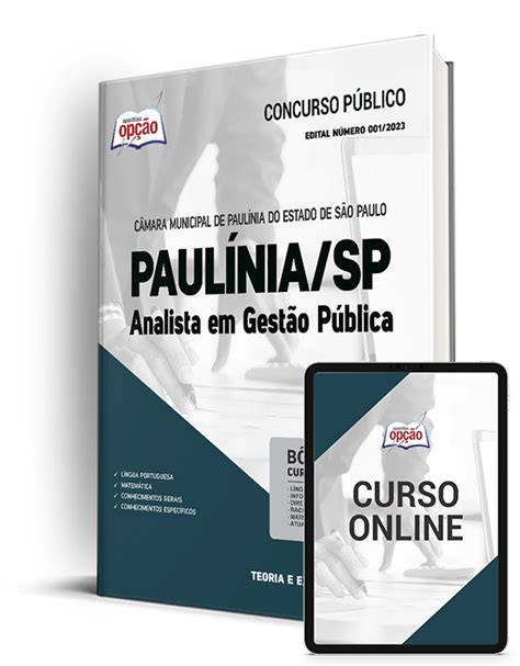 Apostila Câmara de Paulínia Analista em Gestão Pública 2023 Download