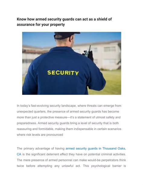 Ppt Know How Armed Security Guards Can Act As A Shield Of Assurance