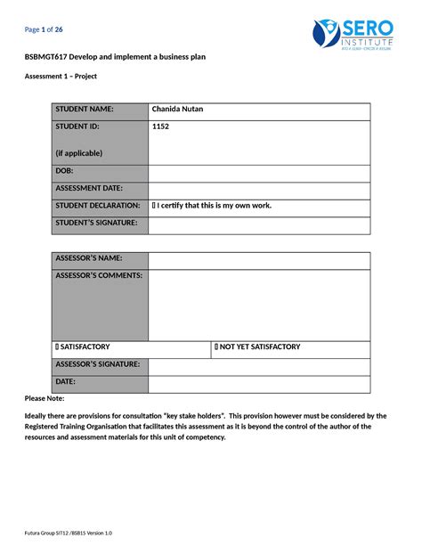 Bsbmgt Assessment Project Docx Bsbmgt Develop And Implement