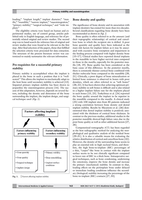 Role Of Primary Stability For Osseointegration PDF