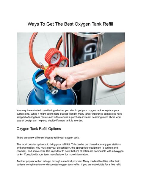 PPT - Ways To Get The Best Oxygen Tank Refill PowerPoint Presentation, free download - ID:11766507