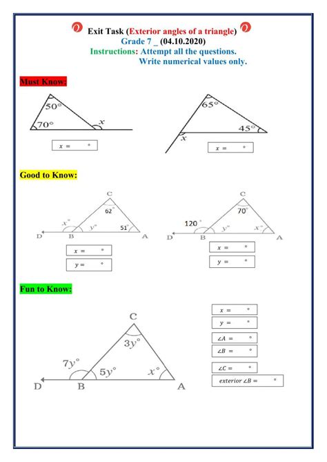 Angles In A Triangle Worksheets Math Monks Worksheets Library