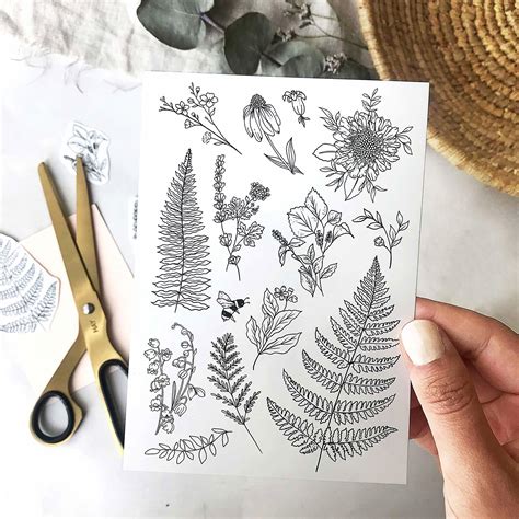 Temporary Fern Tattoos/wildflower Tattoos/ Botanical Tattoos/ - Etsy