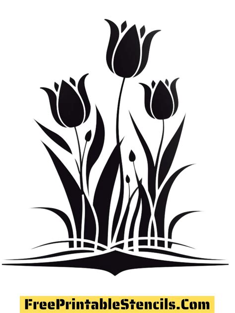 Free Printable Tulip Stencils And Silhouettes Free Printable Stencils