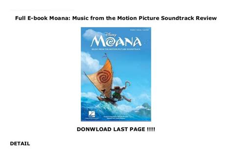 Full E Book Moana Music From The Motion Picture Soundtrack Review