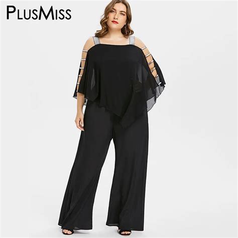 PlusMiss Plus Size 5XL 4XL Sequin Off Shoulder Chiffon Cape Cloak