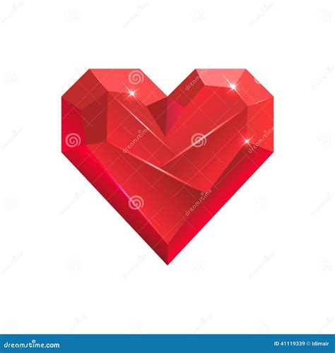 Abstract Valentine Heart Gem Vector Stock Vector Illustration Of