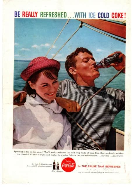 Coca Cola The Pause That Refreshes Sailboat Hat Soda Bottle Ocean