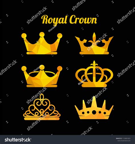 Royal Crown Icon Set Vector Illustration Stock Vector Royalty Free