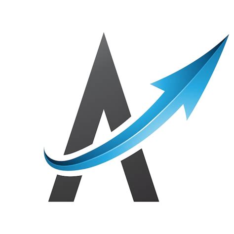 Premium Vector Blue And Black Futuristic Letter A Icon With A Glossy