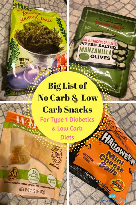 No Carb & Low Carb Snacks for Kids or Adults with Type 1 Diabetes Or ...