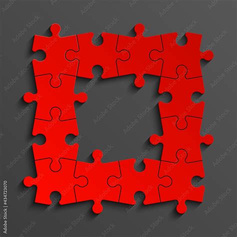 Puzzle twelve piece business presentation. Square infograph. 12 Step ...