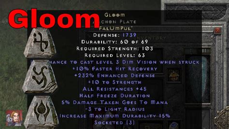 Diablo Ii Resurrected Rune Words Gloom Fal Um Pul Youtube