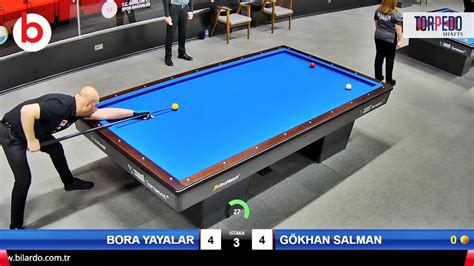 BORA YAYALAR vs GÖKHAN SALMAN 3 BANT BİLARDO ŞAMPİYONASI 1 LİG 1 TUR