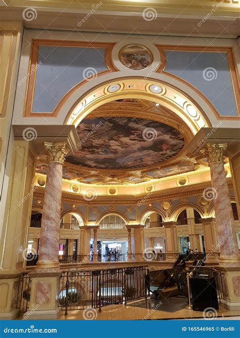 Interior and Casino of the Venetian, a Luxury Hotel in Macau Editorial ...