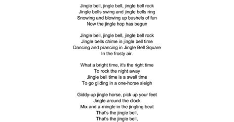 Jingle Bell Rock Lyrics Google Docs